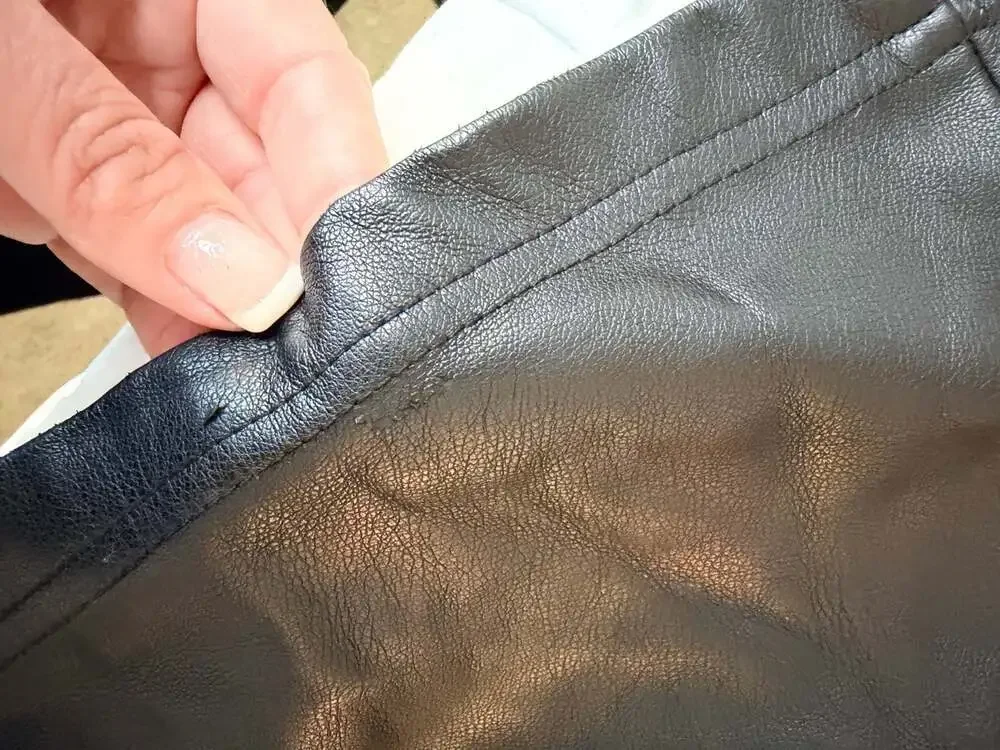 Garage Black Faux Leather High Rise Flare Pants | Size XS